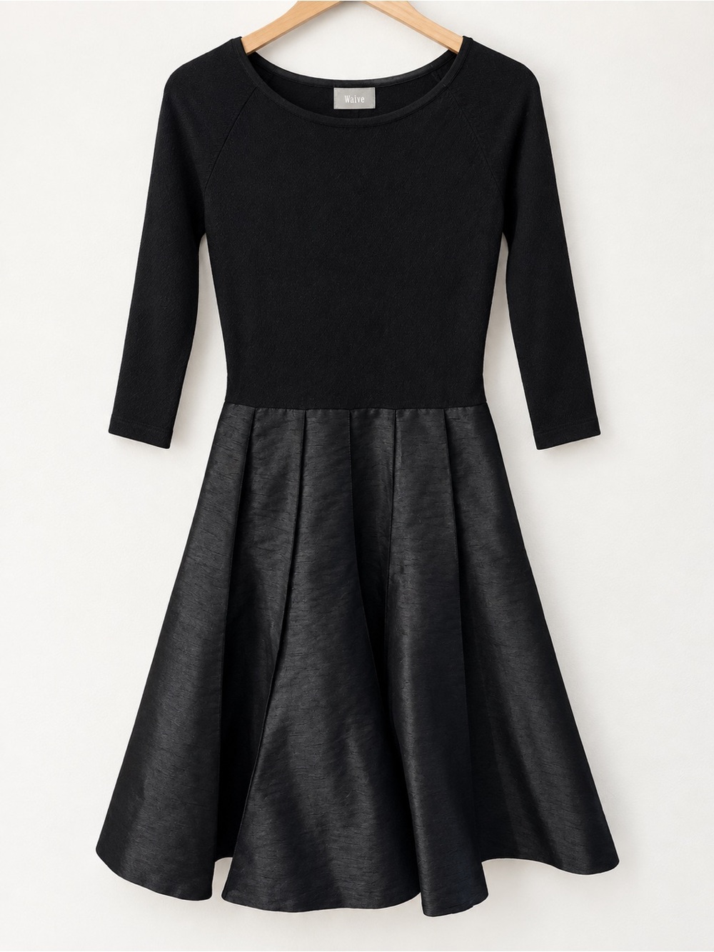 Anthropologie Maeve Black Fit-and-Flare Dress with Pleated Skirt Size 2 LBD